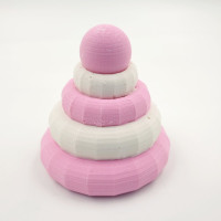 Шоколадна фігурка Дитяча пірамідка рожево-біла