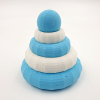 Шоколадна фігурка Дитяча пірамідка блакитно-біла