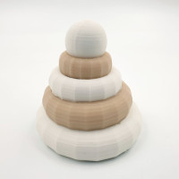 Шоколадна фігурка Дитяча пірамідка бежево-біла