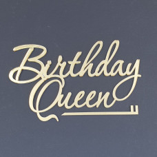Топер боковий акриловий напис Birthday Queen (золото)