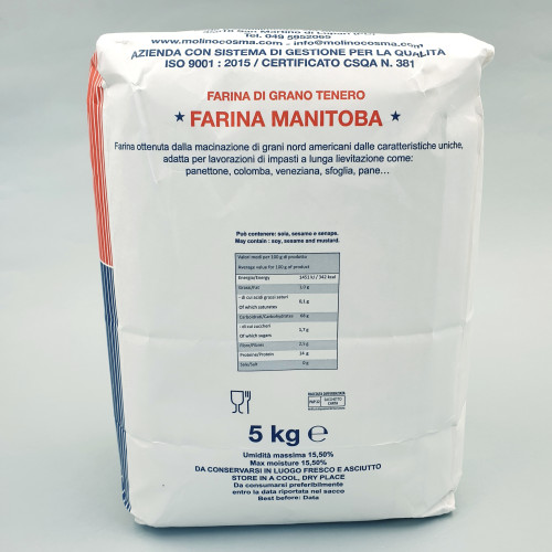 Борошно із м'яких сортів пшениці Molino Cosma Farina Manitoba білок 14 % - 5 кг