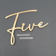Топер боковий акриловий Five (золото)