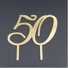 Топер акриловий Цифра 50 - золото