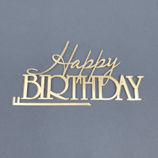 Топер боковий акриловий напис Happy birthday №2 (золото)