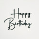 Топер акриловий чорний напис Happy birthday