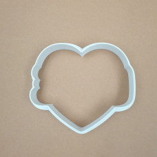 Вирубка Сердечко з написом LOVE 6.5 см