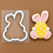 Набір вирубка з трафаретом Зайчик (кролик) тримає яйце 11.0 см