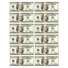 Вафельна картинка 100 доларів США 12 шт (А4)