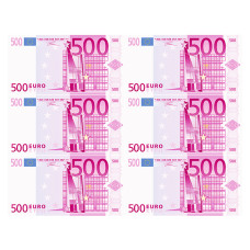 Вафельна картинка 500 євро 6 шт (А4)